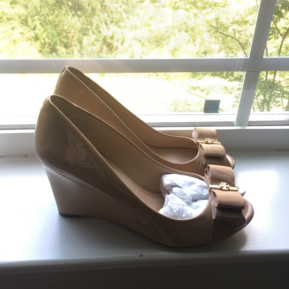 NEW Tory Burch Open Toed Demi Wedge Heel